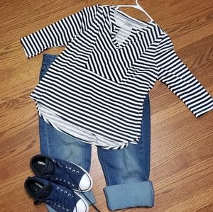 Hi/Low Striped Tunic NWOT